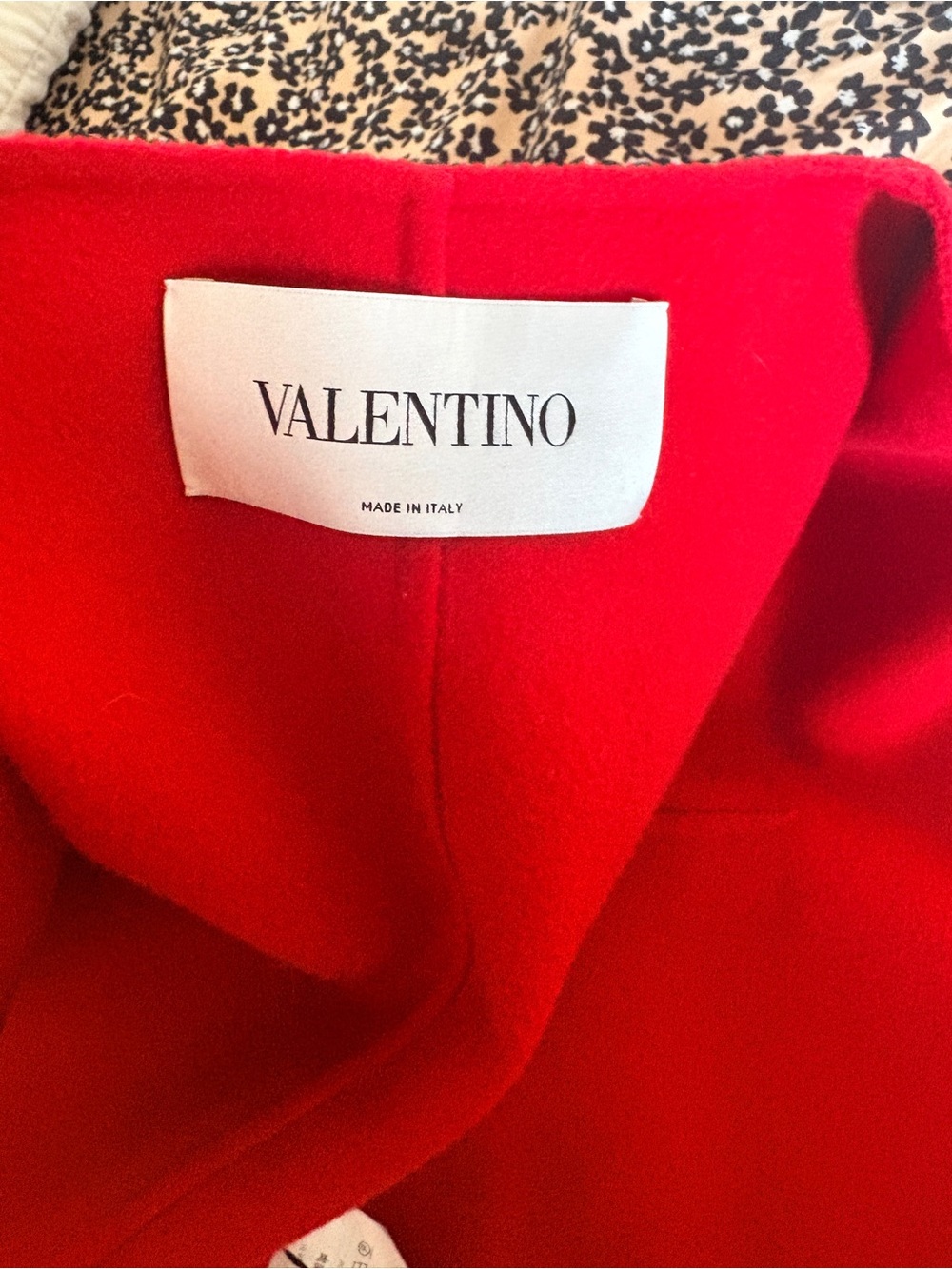 Valentino Red Wool Cashmere Coat Scalloped Peplum Bell Sleeve IT 46 Authentic - Picture 3 of 7